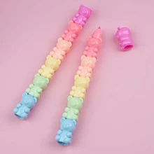 1入組五合一彩色熊高光記號筆,可愛文具,可愛,適用於鑰匙 - 彩色 - 查看 5