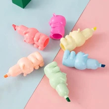 1入組五合一彩色熊高光記號筆,可愛文具,可愛,適用於鑰匙 - 彩色 - 查看 2