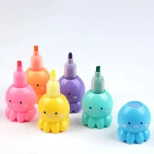 1pc 5-in-1 cute Octopus Highlighter marker pen,For Mark Key Points Drawing