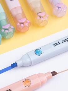 6入組可愛貓爪螢光筆,學生用螢光筆顏色筆手記水彩筆兒童小禮物 - 彩色 - 查看 5
