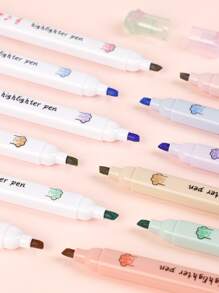 6入組可愛貓爪螢光筆,學生用螢光筆顏色筆手記水彩筆兒童小禮物 - 彩色 - 查看 7