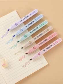 6入組可愛貓爪螢光筆,學生用螢光筆顏色筆手記水彩筆兒童小禮物 - 彩色 - 查看 2