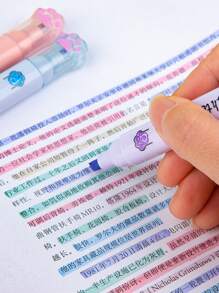 6入組可愛貓爪螢光筆,學生用螢光筆顏色筆手記水彩筆兒童小禮物 - 彩色 - 查看 6