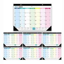 1入組掛壁日曆，創意和簡約風格，多國假日日曆，英文版，18入組月，從2023年7月到2024年12月