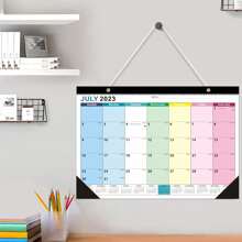 1入組掛壁日曆，創意和簡約風格，多國假日日曆，英文版，18入組月，從2023年7月到2024年12月