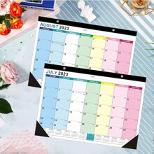 1入組掛壁日曆，創意和簡約風格，多國假日日曆，英文版，18入組月，從2023年7月到2024年12月