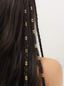 60pcs Hollow Out Hair Ring, Dreadlocks Beads Hair Braid Rings Clips Dread Locks Hair Braiding - Gold - View 1