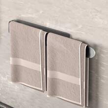 1入自粘式毛巾架,浴巾架,壁掛式,無需鑽孔 - 銀色 - 查看 2