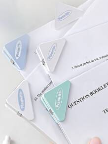 6 Cái/gói Tam Giác Sinh Viên Văn Phòng Phẩm Kẹp Để Bảo Vệ Tập Tin Và Đóng Sách, 2 Xanh Dương + 2 Trắng + 2 Xanh Lá, giấy Văn Phòng Sắp Xếp - Nhiều màu - Xem 1