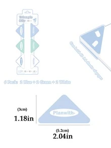 6 Cái/gói Tam Giác Sinh Viên Văn Phòng Phẩm Kẹp Để Bảo Vệ Tập Tin Và Đóng Sách, 2 Xanh Dương + 2 Trắng + 2 Xanh Lá, giấy Văn Phòng Sắp Xếp - Nhiều màu - Xem 4