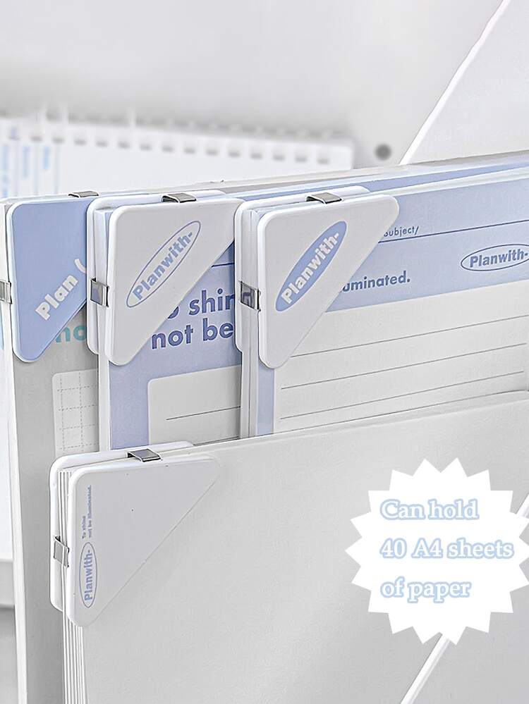 6 Cái/gói Tam Giác Sinh Viên Văn Phòng Phẩm Kẹp Để Bảo Vệ Tập Tin Và Đóng Sách, 2 Xanh Dương + 2 Trắng + 2 Xanh Lá, giấy Văn Phòng Sắp Xếp - Nhiều màu - Xem 7