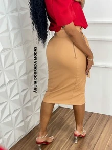 Women Skirts - 米色 - 查看 2