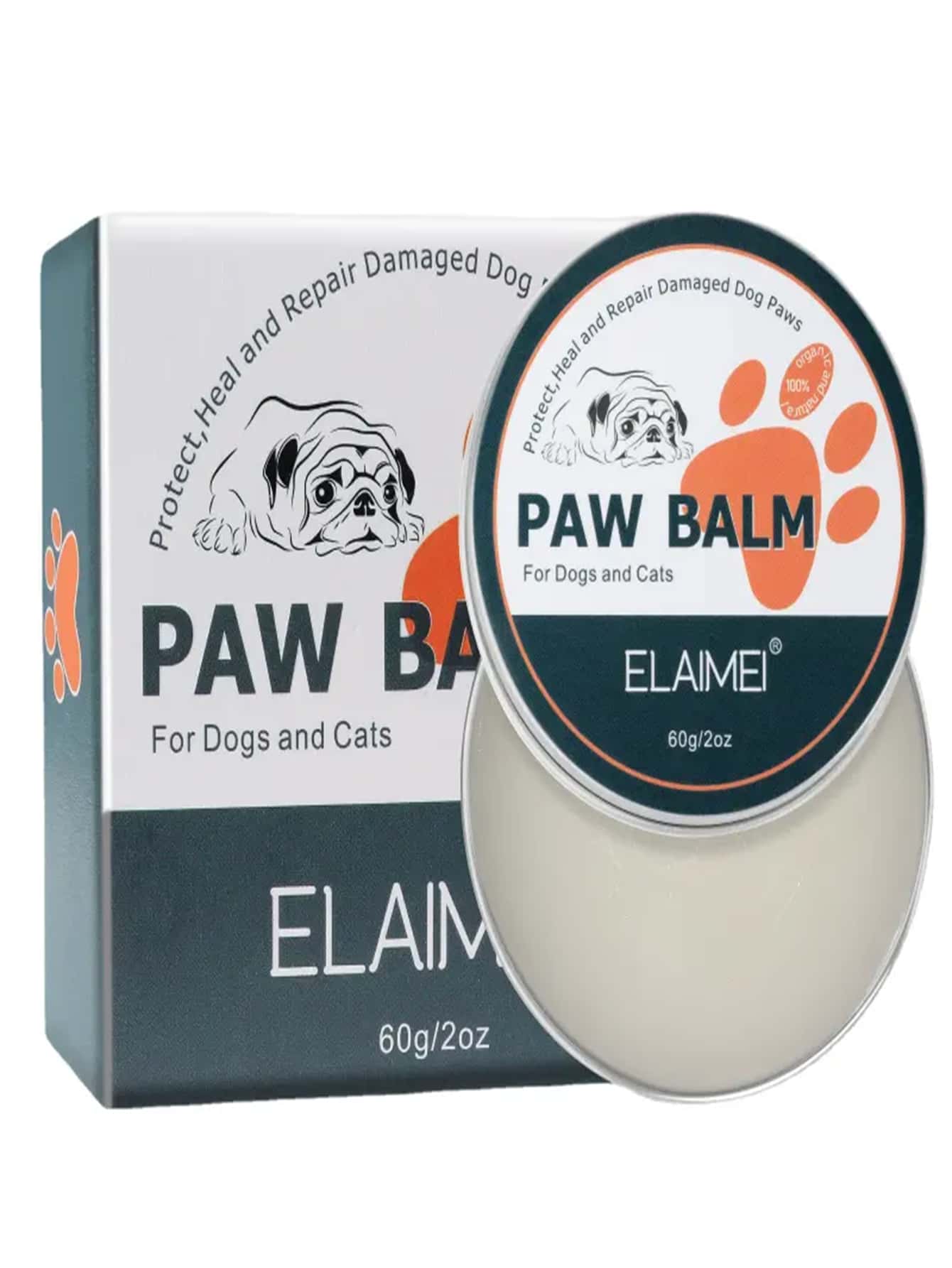 Dog Paw Balm, Paw Cream For Dogs Nose Heals, Pet Paw Protection Against Heat, Hot Pavement - Blue and White - View 1