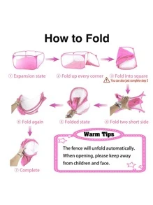 1pc Small Animal Hedgehog Guinea Pig Rabbit Playpen Cage - Pink - View 2