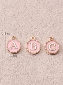 Alphabet Detail Pendant Diy Jewelry Accessory - Pink - View 4