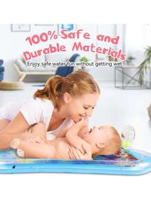 1入兒童水墊遊戲墊，充水式兒童爬行墊，適用於3至6歲兒童，增強寶寶肌肉，攜帶方便 - 薄荷藍 - 查看 10