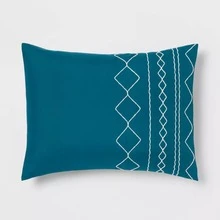 Diamond Stitch Comforter Bedding Set Dark Teal Blue - Blue - View 5