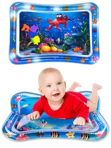 1 件儿童充水游戏垫，充水儿童爬行垫，适合 3 至 6 岁，增强宝宝肌肉，便携，橡皮鸭，小爱因斯坦，儿童玩具>儿童泳池玩具 - 藍白色 - 查看 2