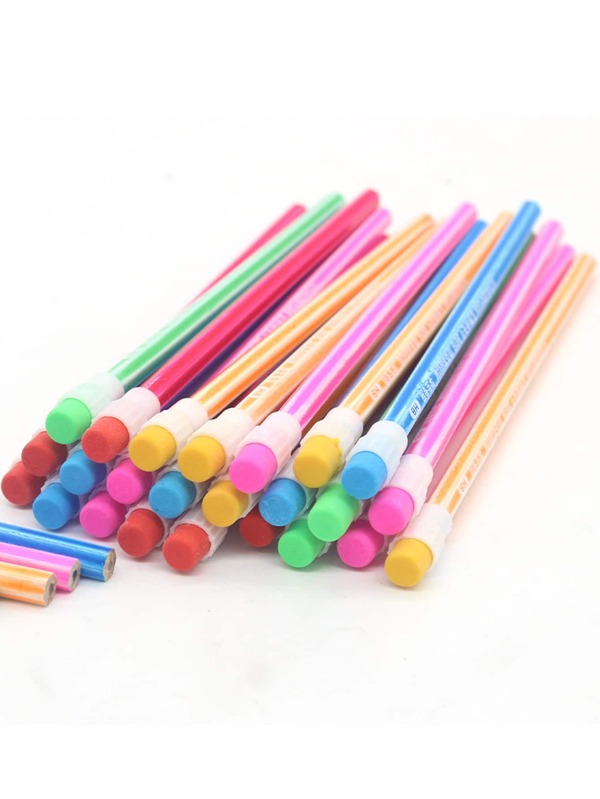 30pcs Candy Colored Pencils, Simple & Cute Big Headed Hb Pencils