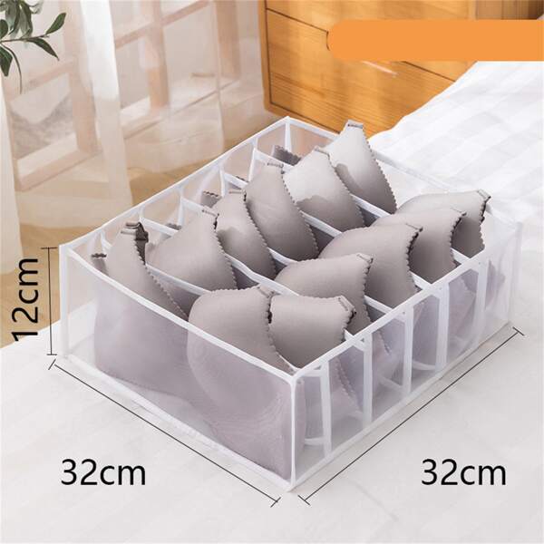 Foldable Household Storage Box For Wardrobe Underwear Socks Pants Drawer Organizer With Mesh College Dorm Essentials, Stuff Bag