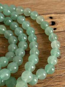 1 Pulsera de aventurina verde cuarzo verde esfera 6 mm moda - Verde - Ver 5