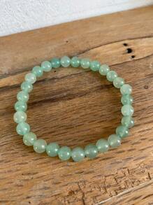 1 Pulsera de aventurina verde cuarzo verde esfera 6 mm moda - Verde - Ver 1