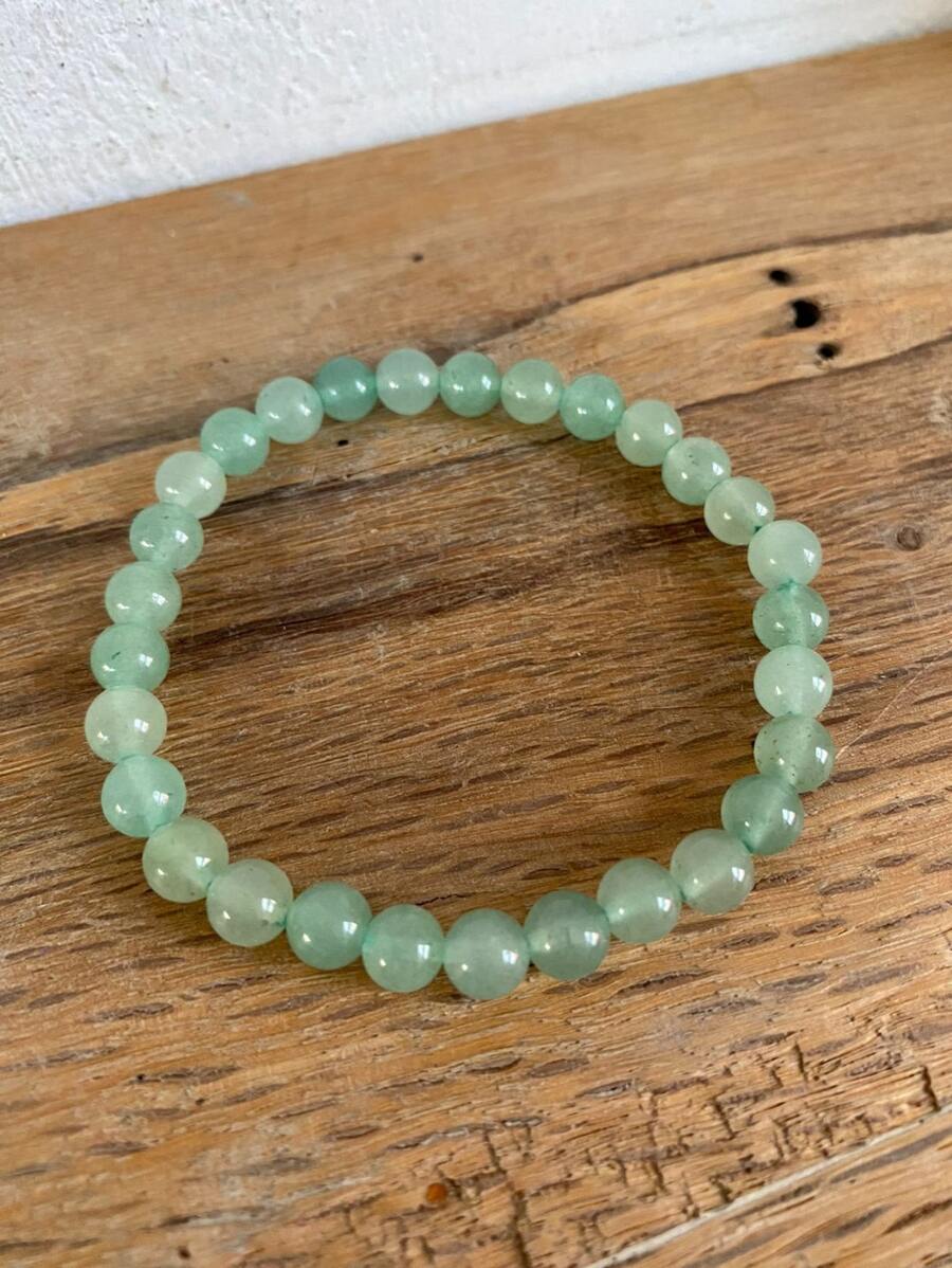 1 Pulsera de aventurina verde cuarzo verde esfera 6 mm moda - Verde - Ver 1