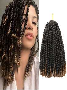 1入組彈力麻花鉤針人造發8英寸合成短捲髮接發 - 彩色 - 查看 1