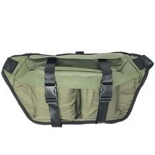 Cangurera Riñonera de Vinipiel Verde Militar de Moda para Hombre - Verde militar - Ver 8