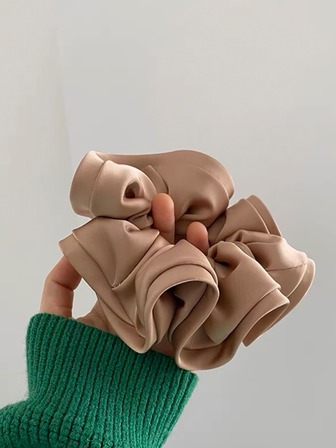 女士素色時尚大腸髮圈適用於頭髮裝飾用品