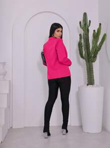 Women Blazers - 玫紅色 - 查看 3