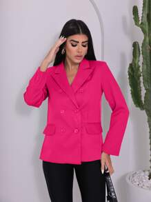 Women Blazers - 玫紅色 - 查看 5