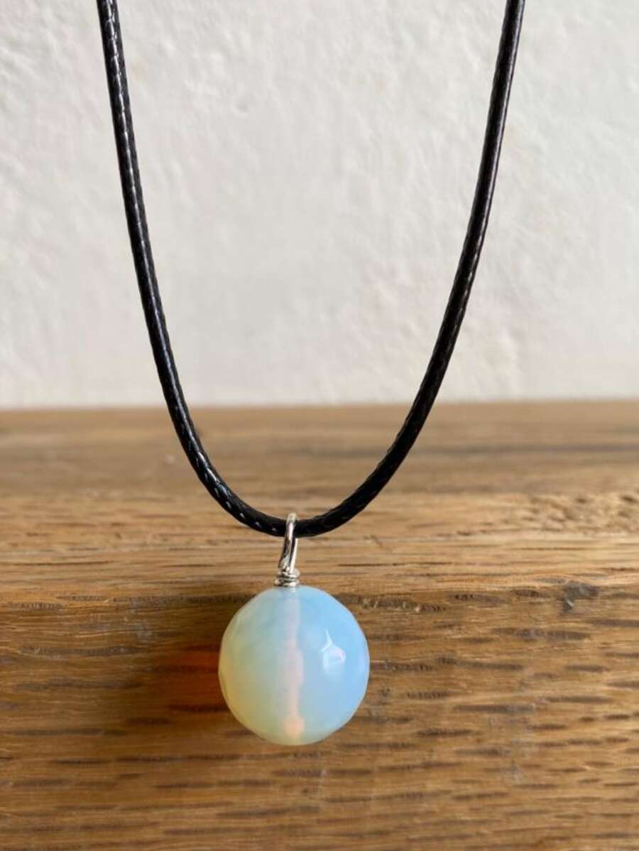 Dije de opalita u opalina piedra luna sintentica - Azul - Ver 1