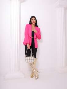 Women Blazers - 玫紅色 - 查看 1