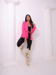 Women Blazers - 玫紅色 - 查看 3