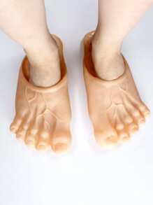 1pc Latex Skin Color Big Foot Shoes For Cosplay, Halloween, Decoration, Prank Costume Accessory - Apricot - View 1