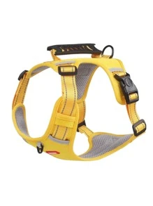 Pechera Reforzada Con Correa Para Perro Arnés De Seguridad Para Perro Chico Mediano Y Grande - Amarillo - Ver 10