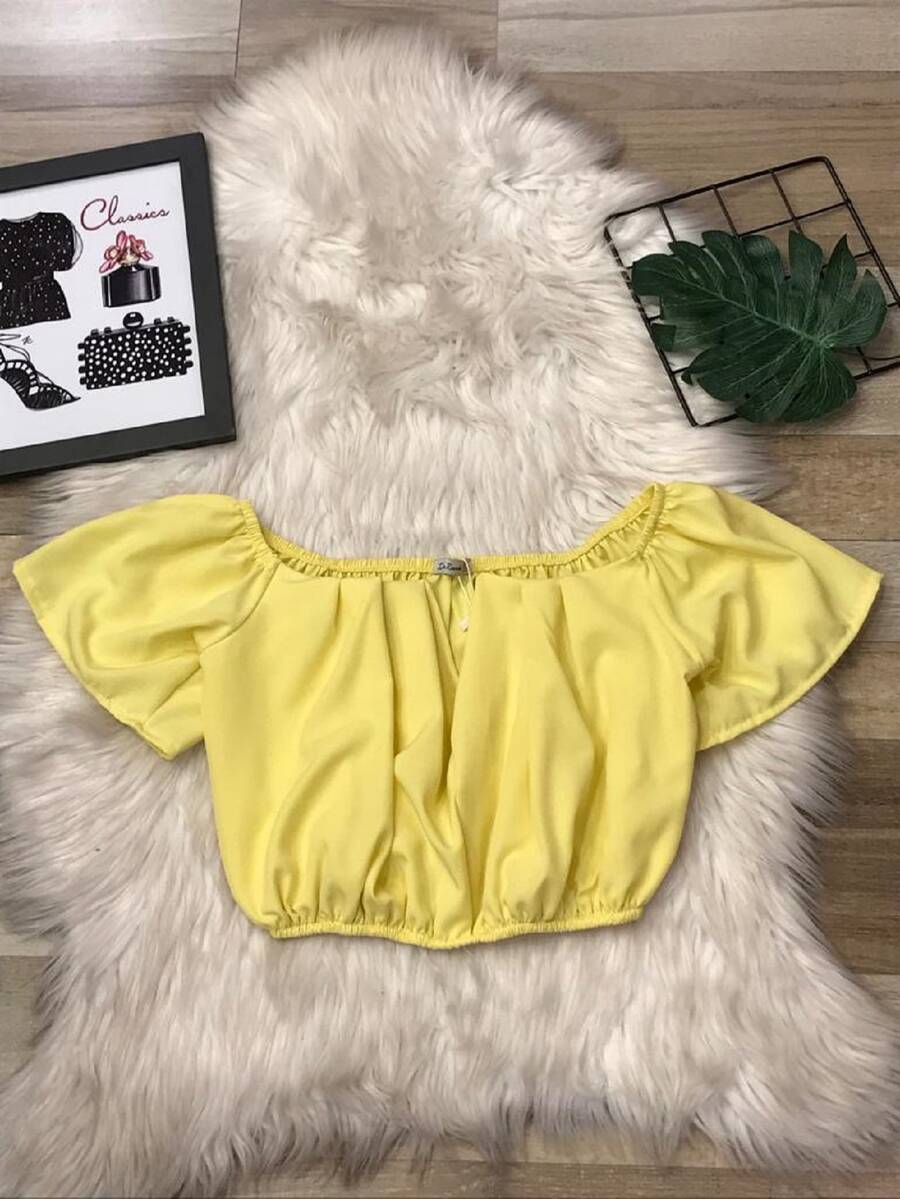 Women Tops - 黃色 - 查看 1