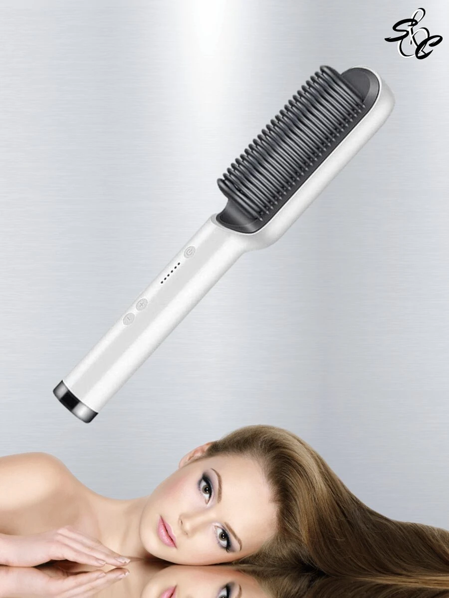 A:AceJoy Cepillo alisador de pelo eléctrico iónico con peine integrado, 5 ajustes de temperatura y diseño antiquemaduras, STRAIGHT COMB - Multicolor - Ver 1