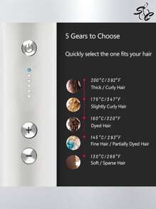 A:AceJoy Cepillo alisador de pelo eléctrico iónico con peine integrado, 5 ajustes de temperatura y diseño antiquemaduras, STRAIGHT COMB - Multicolor - Ver 4