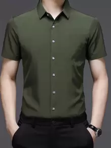 Men Shirts - Army Green - View 1