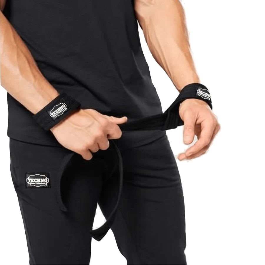Straps Lifting Gym Pesas Crossfit Gimnasio Correas Levantamiento - Negro - Ver 1