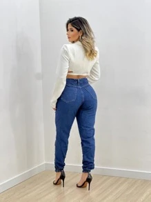 Women Jeans - Navy Blue - View 6