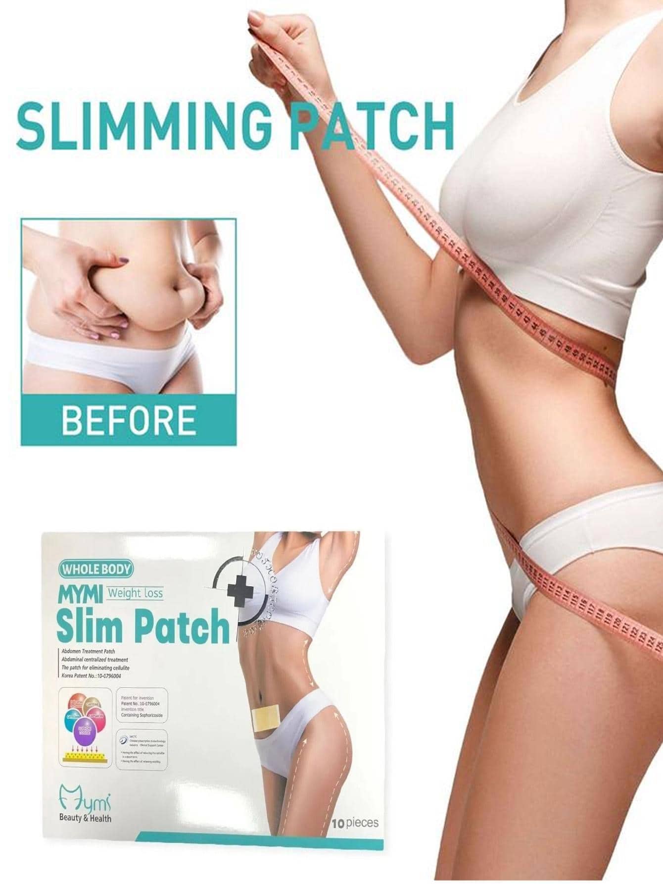 30 Slimming Patches Slim Patch Whole Body Abdomen Reducing Patches - 米色 - 查看 1