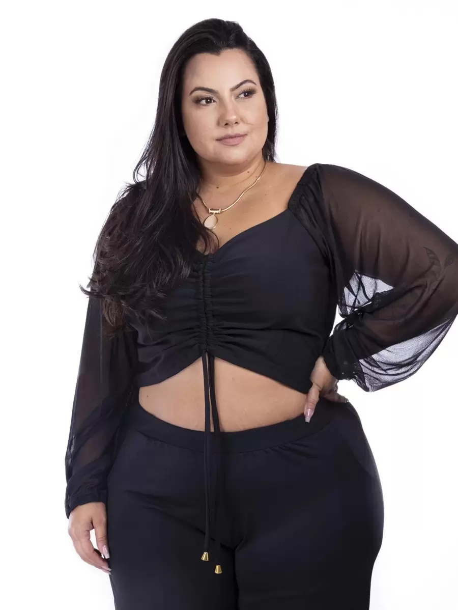 Plus Size Women Tops - màu đen - Xem 1