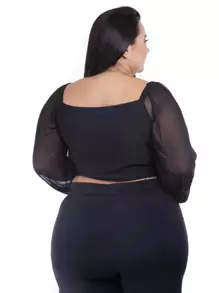 Plus Size Women Tops - màu đen - Xem 2