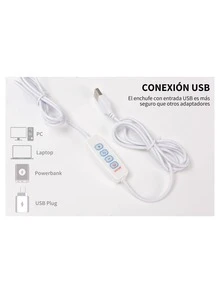 10 Focos luces Led Tocador Vanity Para Espejo De Maquillaje Iluminado 3 variaciones de luz USB - Blanco - Ver 7