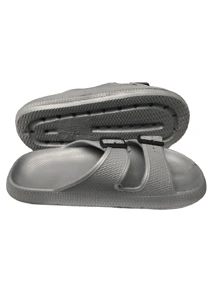 Minimalist Two Buckle Flip Flop Sandal - Grey - View 4