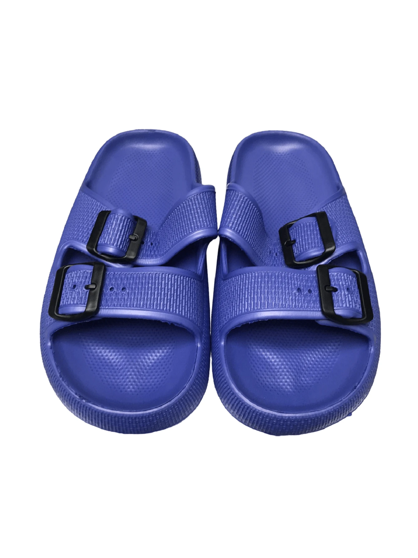 Minimalist Two Buckle Flip Flop Sandal - Blue - View 1