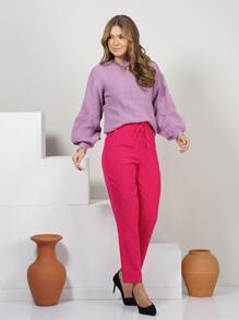 Women Sweaters - 紫丁香色 - 查看 4